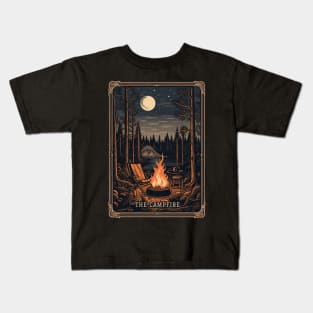 The Campfire Camping Tarot Card Kids T-Shirt